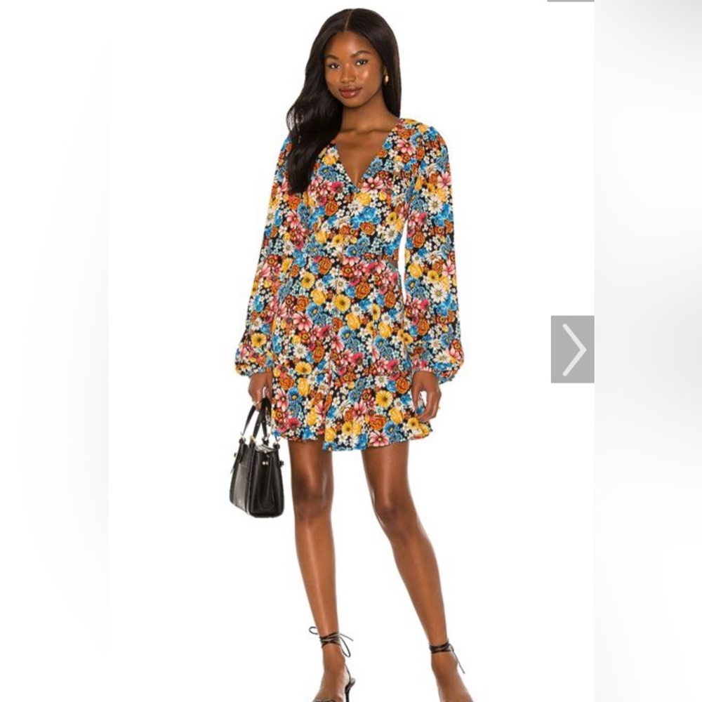 AFRM X REVOLVE MONNA Floral V-Neck Long Sleeve Dress